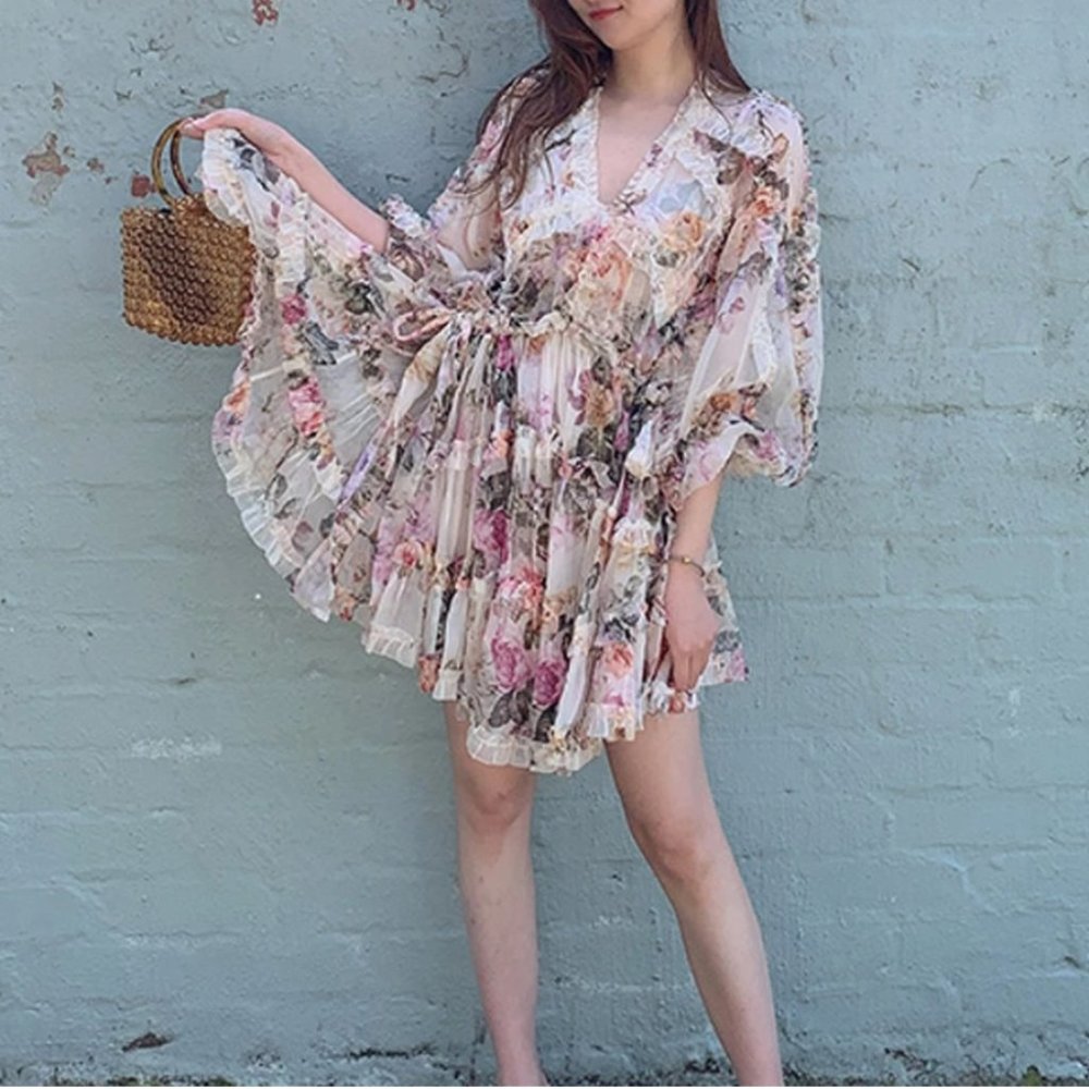 NWT Floral Ruffle Mini Dress - Picture 8 of 9